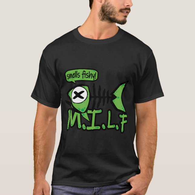 Camiseta M.I.L.F-Huele a pescado (Anverso)