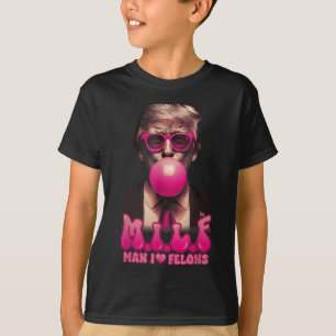 Camiseta M.i.l.f Man I Love Felons Funny Pink Bubble Gum Tr