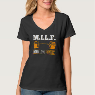 Camiseta M I L F Man I Love Fitness Bodybuilder Weight Lift