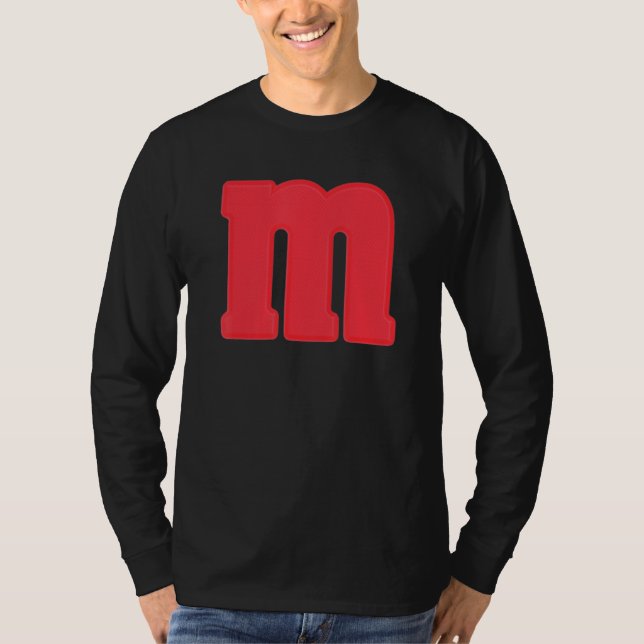 Camiseta M Letra roja capital alfabeto disfraces de hallowe (Anverso)