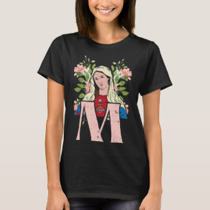 Camiseta M Mary Virgin Sagrado Corazón Jesús Católico Relig
