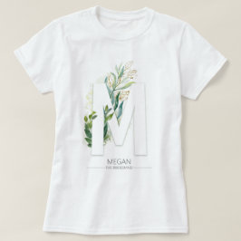 Camiseta M Monograma La vegetación dorada deja elegante