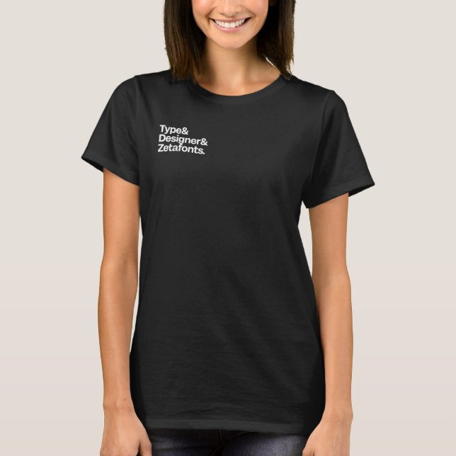 Camiseta (M) - Zetafonts Type&Designer&Zetafonts (Anverso)