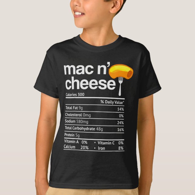 Camiseta Mac And Cheese Nutrition Funny Thanksgiving Mac N' (Anverso)