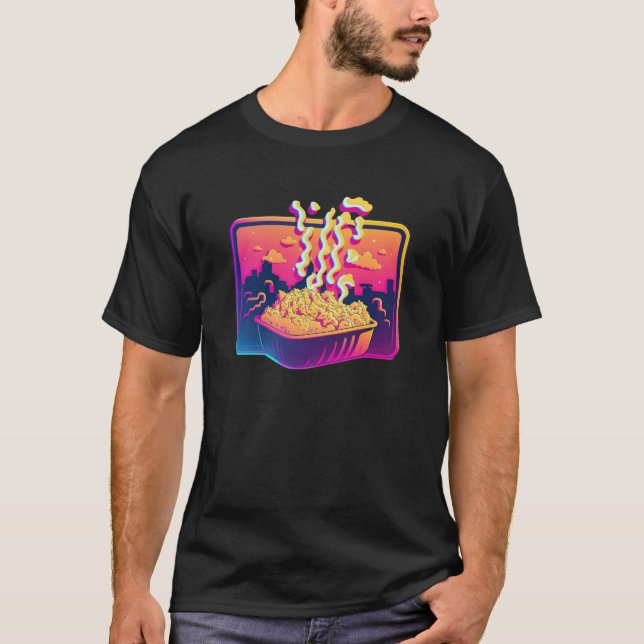 Camiseta Mac And Cheese Synthwave 80s Retrowave Aesthetic (Anverso)
