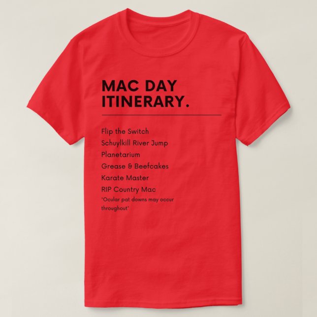 Camiseta Mac Day es siempre soleado (Diseño del anverso)