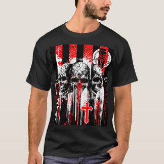 Camiseta Macabre Elegance: Cráolas y cruces en la Cha Gótic