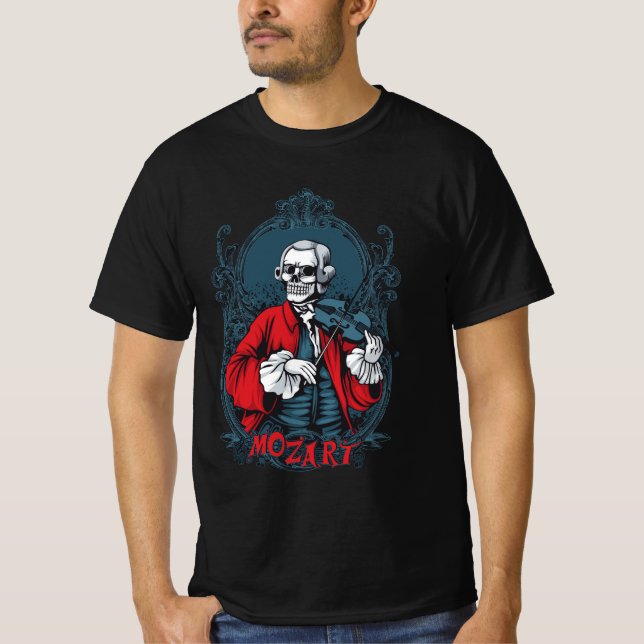 Camiseta Macabre Mozart - El Skeleton Virtuoso (Anverso)