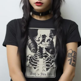 Camiseta Macabre Skeleton Skull Beauty Tarot Gótico Victori