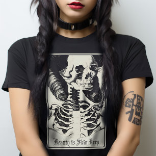 Camiseta Macabre Skeleton Skull Beauty Tarot Gótico Victori