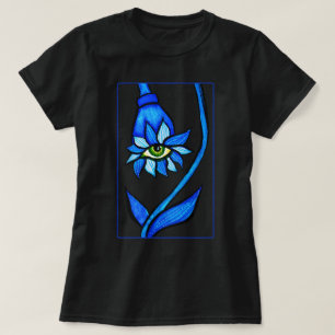 Camiseta Macabre Witchy Eye Flower Creepy Spooky Blue