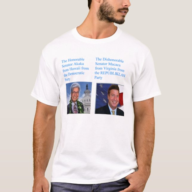 Camiseta macaca www.dmocrats.org    del akaka (Anverso)