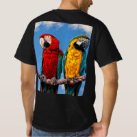Macao azul y amarillo y macao escarlata