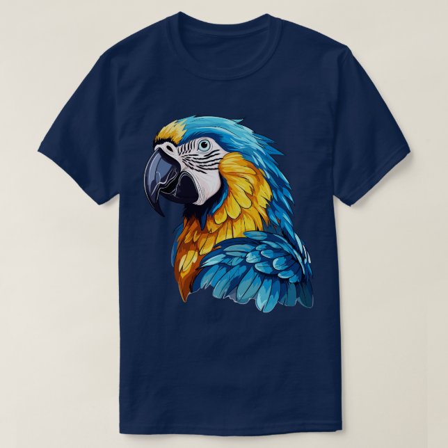 Camiseta Macao azul y dorado 3 (Diseño del anverso)