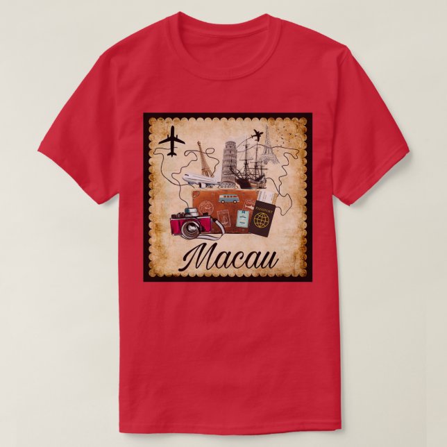 Camiseta Macao World Travel Souvenir Travel Tra de destino (Diseño del anverso)