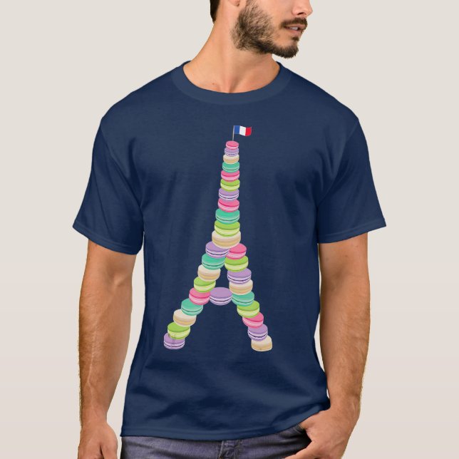 Camiseta Macaron Eiffel Tower French Macaroon Paris (Anverso)