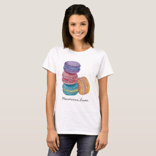 Camiseta Macarones De Arcoiris Cuidados En Acuarela