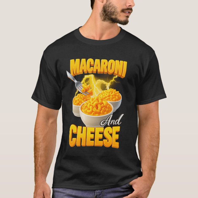 Camiseta Macaroni Y Queso Bowl De Pasta Comida Confort (Anverso)
