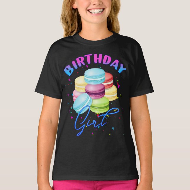 Camiseta Macarons Sweet Birthday Girl Candy Lovers Theme T- (Anverso)