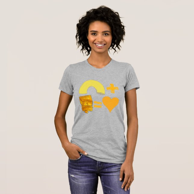 Camiseta Macarrones de la pareja de comida clásica + queso  (Anverso completo)