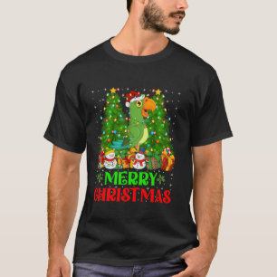 Camiseta Macaw Bird Christmas Tree Ilumina Holiday Santa Ma