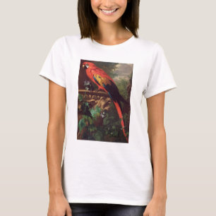 Camiseta Macaw del escarlata en un paisaje (aceite en lona)