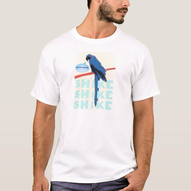 Camiseta Macaw del traqueteo y del rollo de la sacudida (Anverso)