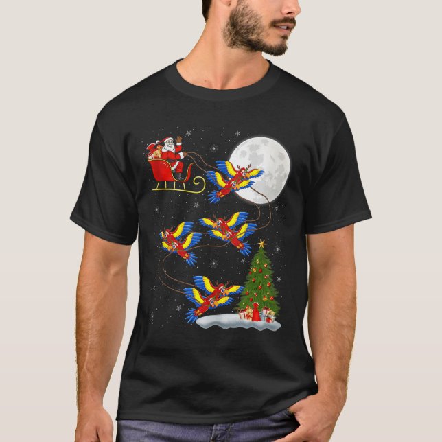 Camiseta Macaw Parrots Santa Sleigh Flying Funny Magical Ch (Anverso)