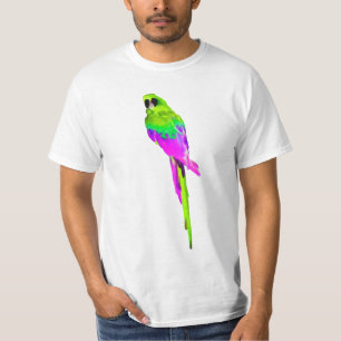 Camiseta Macaw/rosas fuertes de la acuarela de PixDezines