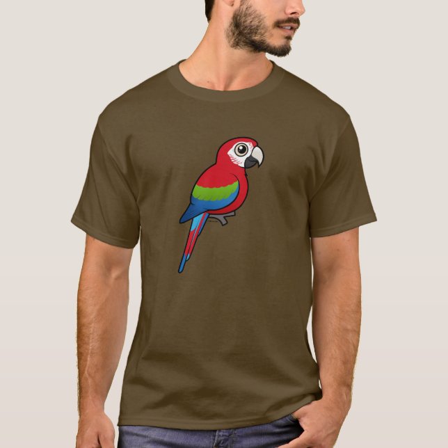 Camiseta Macaw Verde-con alas (Anverso)