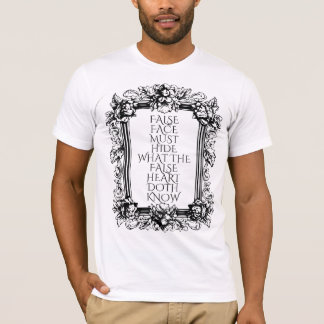 Camiseta Macbeth Cita Arte - "La cara falsa debe esconder"