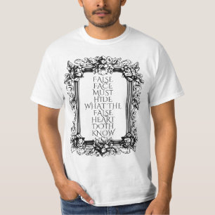 Camiseta Macbeth Quote Art - "La cara falsa debe esconderse
