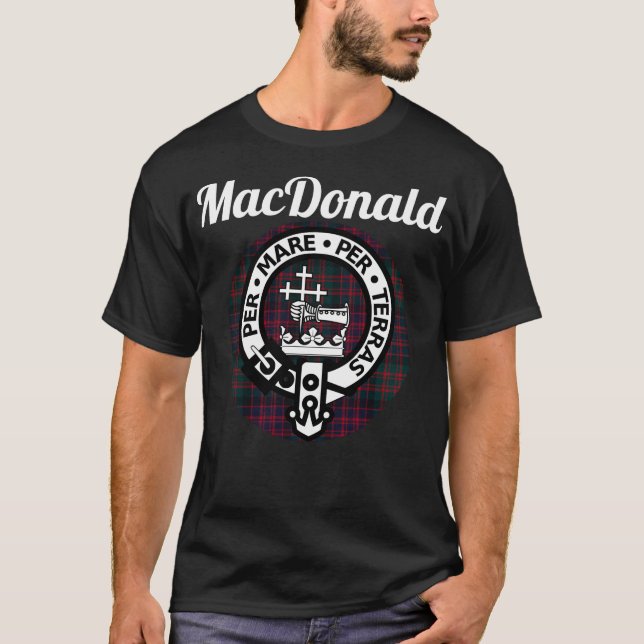 Camiseta MacDonald Clan Escocia Nombre Escudo De Armas Tart (Anverso)