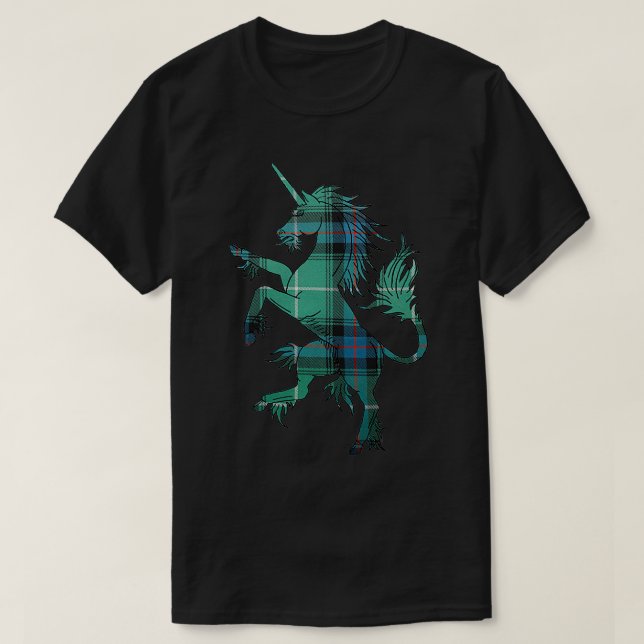 Camiseta MacDonald de las Islas Tartán Unicorn (Diseño del anverso)
