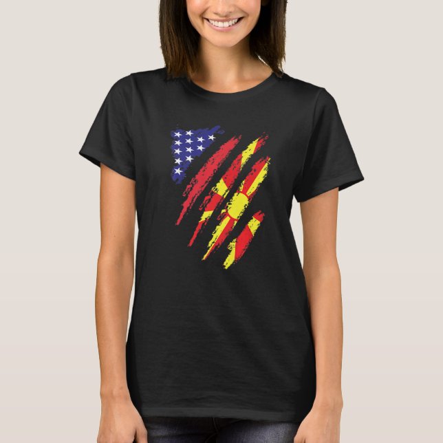 Camiseta Macedonia Bandera Americana Grosera Patrimonio de  (Anverso)