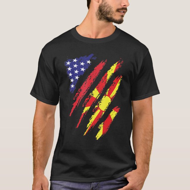 Camiseta Macedonia Bandera Americana Grosera Patrimonio de  (Anverso)