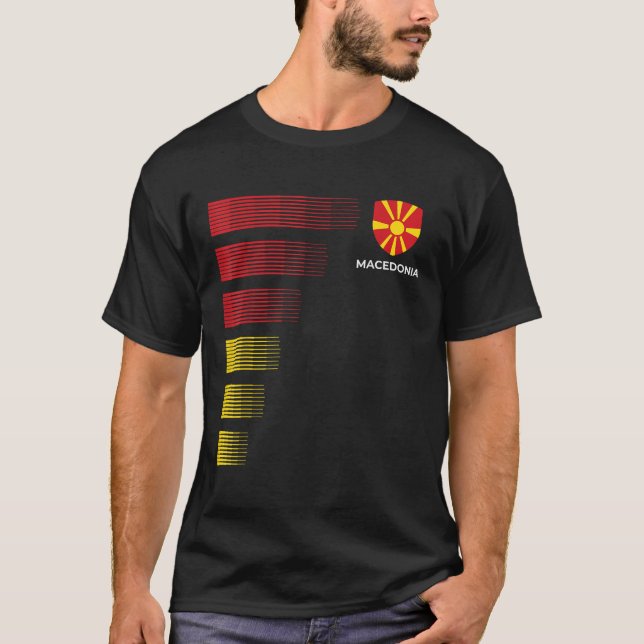 Camiseta Macedonia Bandera Emblema Patriótico Macedonia Nac (Anverso)
