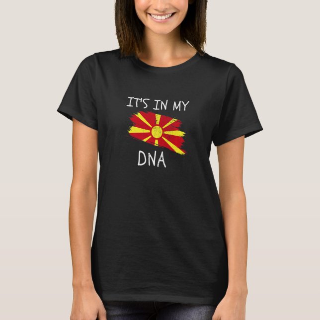 Camiseta Macedonia Country Flag It's in my DNA Patriotic Ma (Anverso)