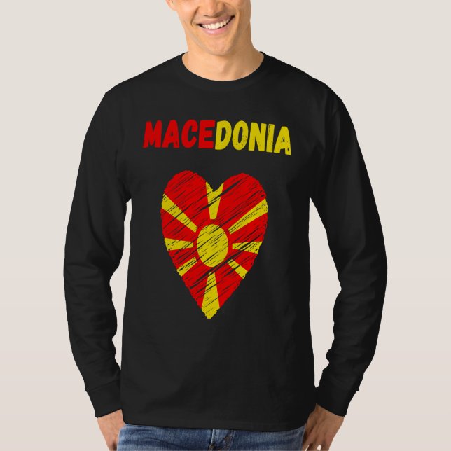 Camiseta Macedonia Flag Holiday Macedonia Heart Macedonian  (Anverso)