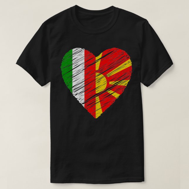 Camiseta Macedonia Italia Bandera italiana nerd de la bande (Diseño del anverso)