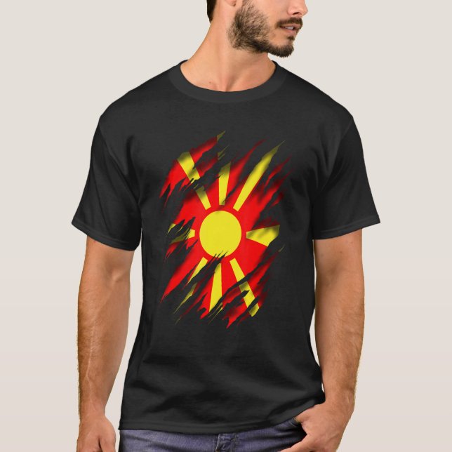 Camiseta Macedonia Norte Bandera de Macedonia al norte de M (Anverso)