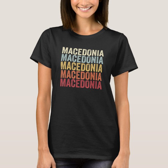 Camiseta Macedonia Ohio Macedonia OH Texto retro vintage (Anverso)
