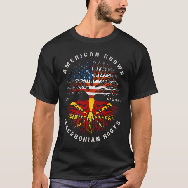 Camiseta Macedonio crecido en Estados Unidos remueve la ban (Anverso)