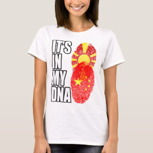 Camiseta Macedonio Y Chino Mezclan Bandera De ADN Del Patri