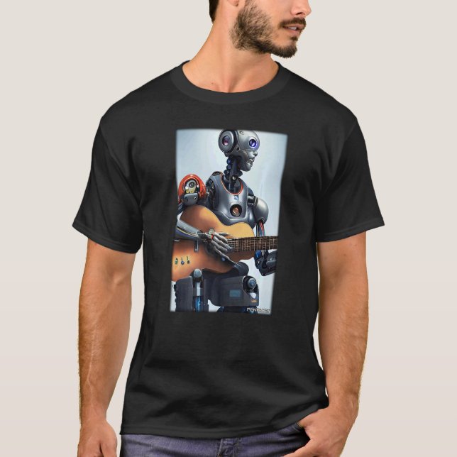 Camiseta Mach Robot Guitar Future Technology Science Sci Fi (Anverso)