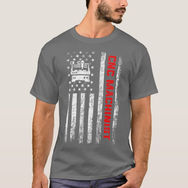 Camiseta Machinist de operador de cnc de Estados Unidos (Anverso)
