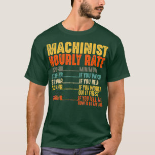 Camiseta Machinist Hourly Rate Funny Gifts Mechanic Labor