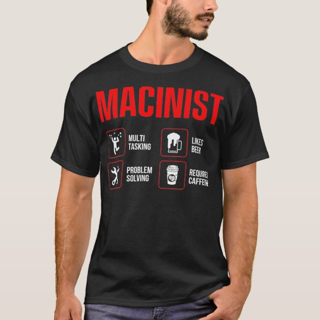 Camiseta Machinist Solving Machine Operator Machining (Anverso)