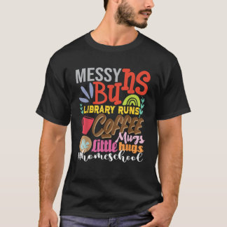 Camiseta Machista biblioteca administra café, tazas, mamá d