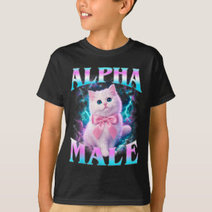 Camiseta Macho Alfa Gato Cute Gatito Hombres Mujeres Gato D